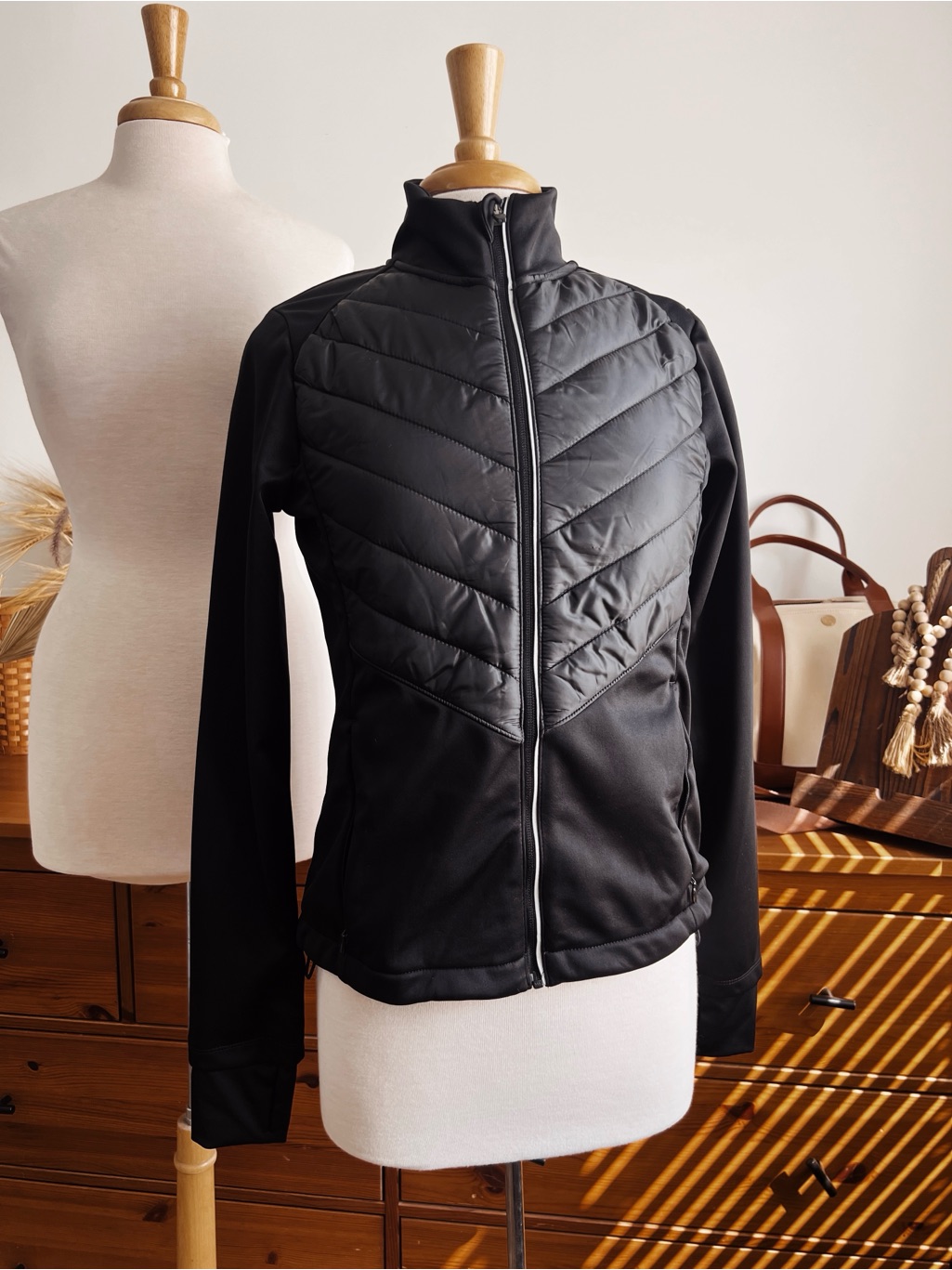 Women's Black Quilted Softshell Jacket
